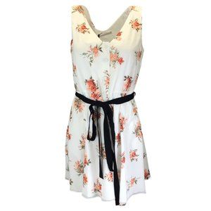 EMILIA WICKSTEAD WHITE MULTI KATELYN ROMANTIC ROSES SLEEVELESS SHORT COTTON DAY